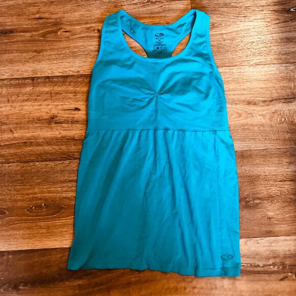 Champion brand Bright Turquoise Swim / Workout top with builtin bra, size M - Picture 1 of 4